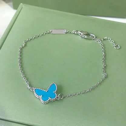 [Olivia Jewelry]BUTTERFLY TURQUOISE BUTTERFLY BRACELET SILVER