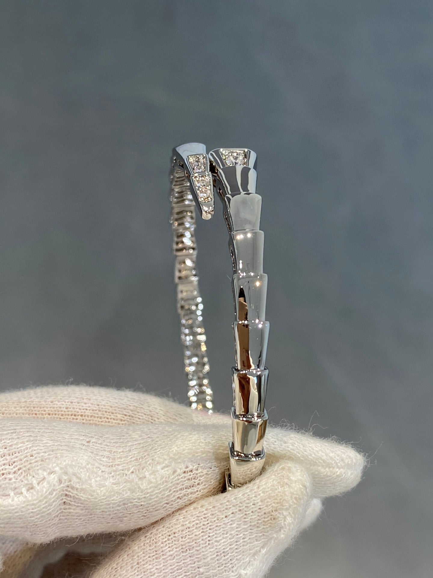 [Olivia Jewelry]SERPENTI BRACELET DIAMONDS SILVER