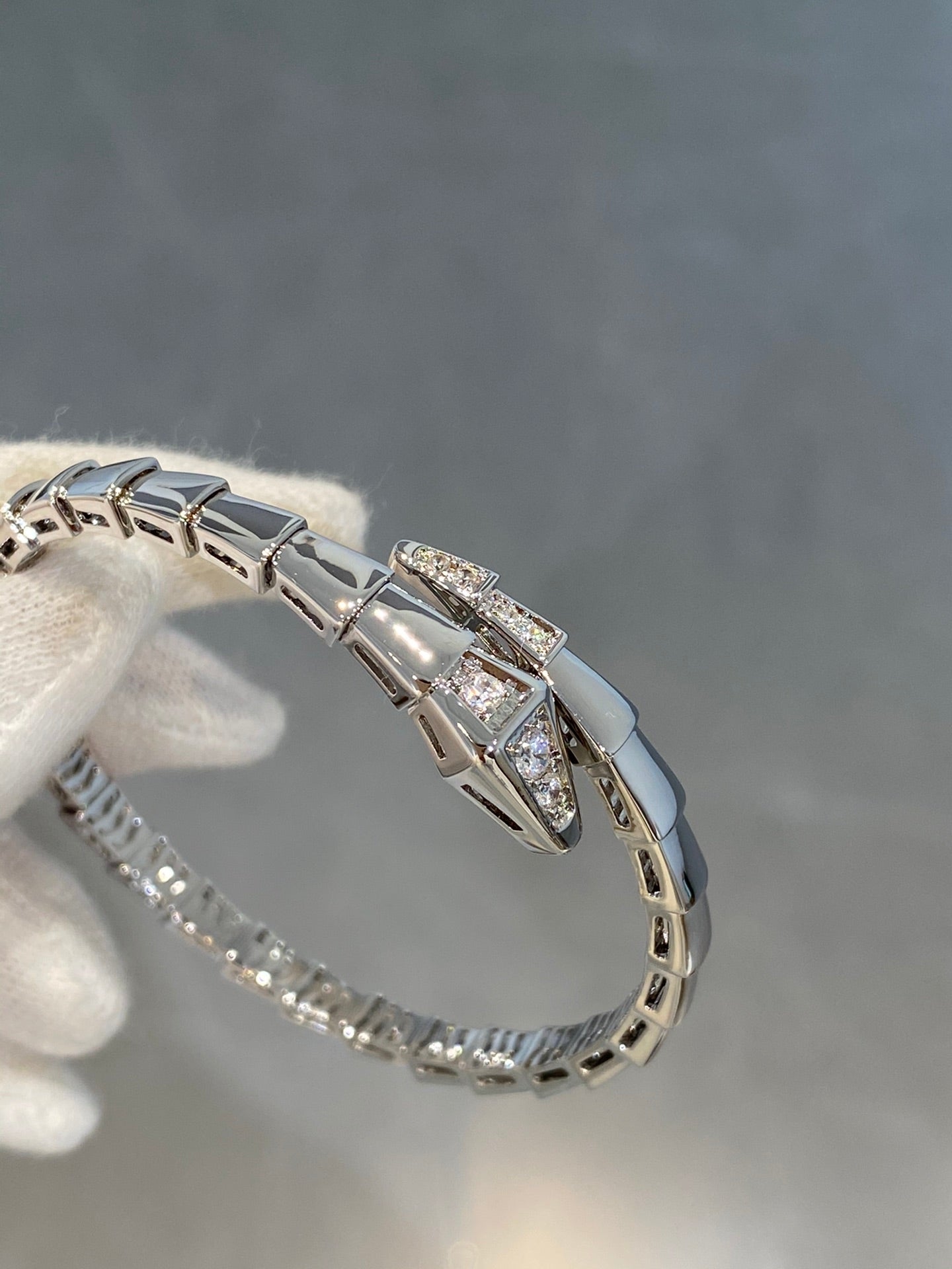 [OLIVIA]SERPENTI BRACELET DIAMONDS SILVER