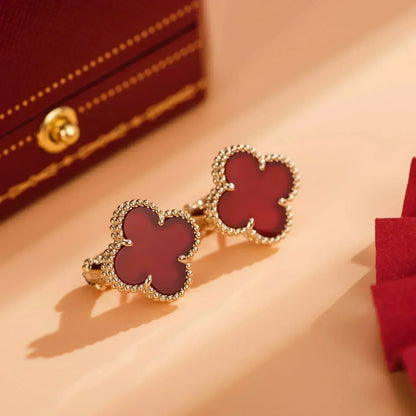 [Olivia Jewelry]CLOVER MEDIUM 1 MOTIFS CARNELIAN  EARRINGS