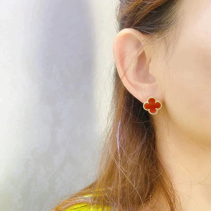 [Olivia Jewelry]CLOVER MEDIUM 1 MOTIFS CARNELIAN  EARRINGS