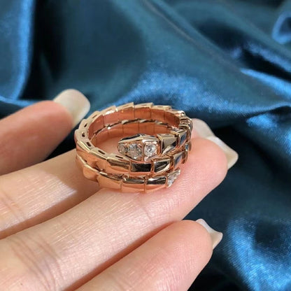 [OLIVIA]SERPENTS DOUBLE ROW DIAMOND RING