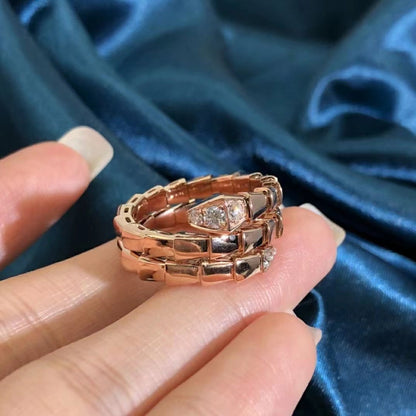 [OLIVIA]SERPENTS DOUBLE ROW DIAMOND RING