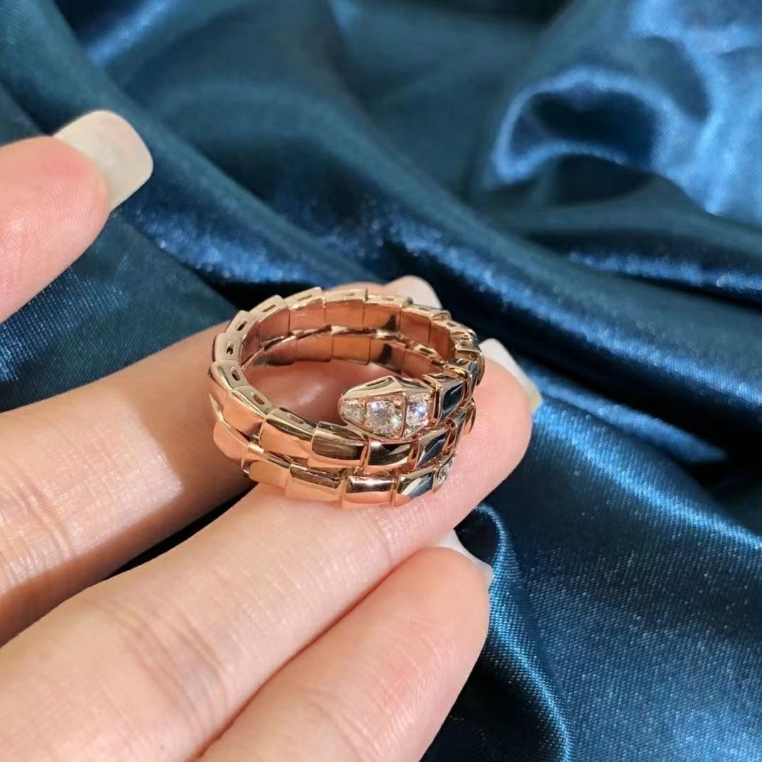 [OLIVIA]SERPENTS DOUBLE ROW DIAMOND RING