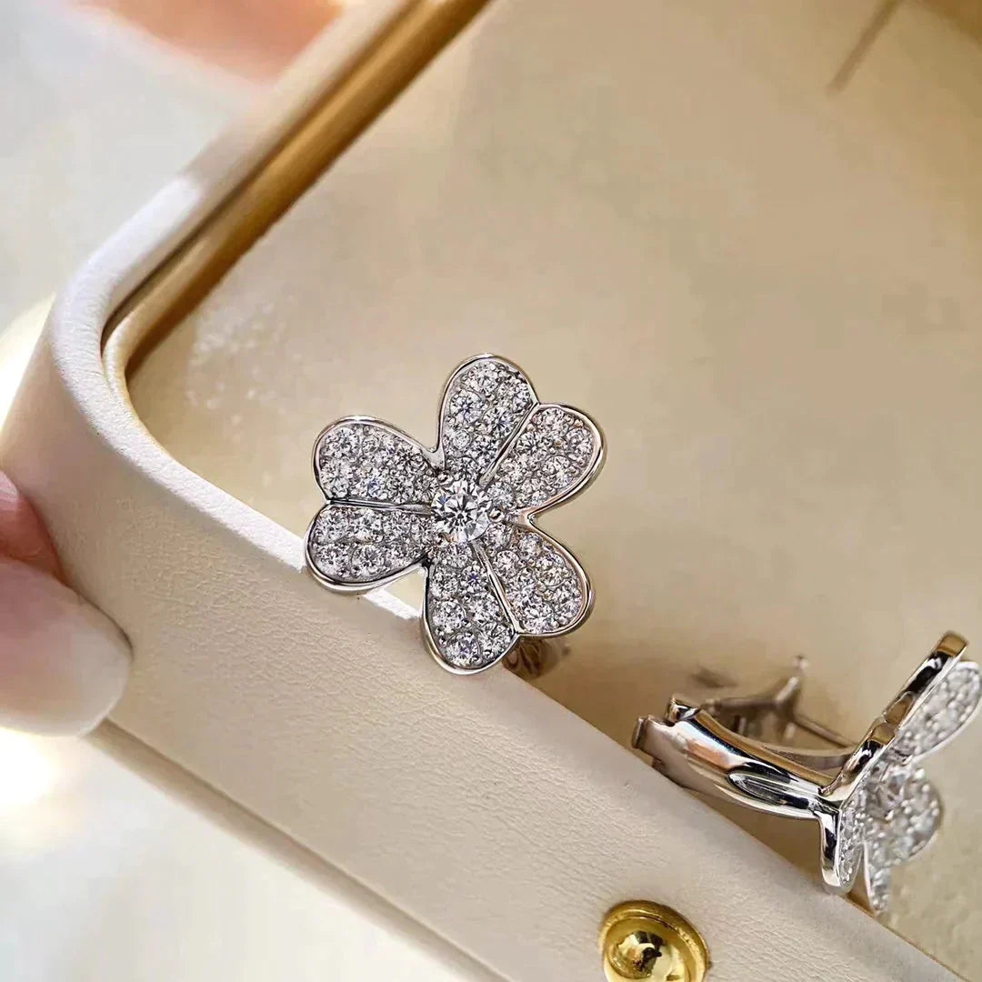 [Olivia Jewelry]CLOVER COMOS DIAMOND EARRINGS SILVER