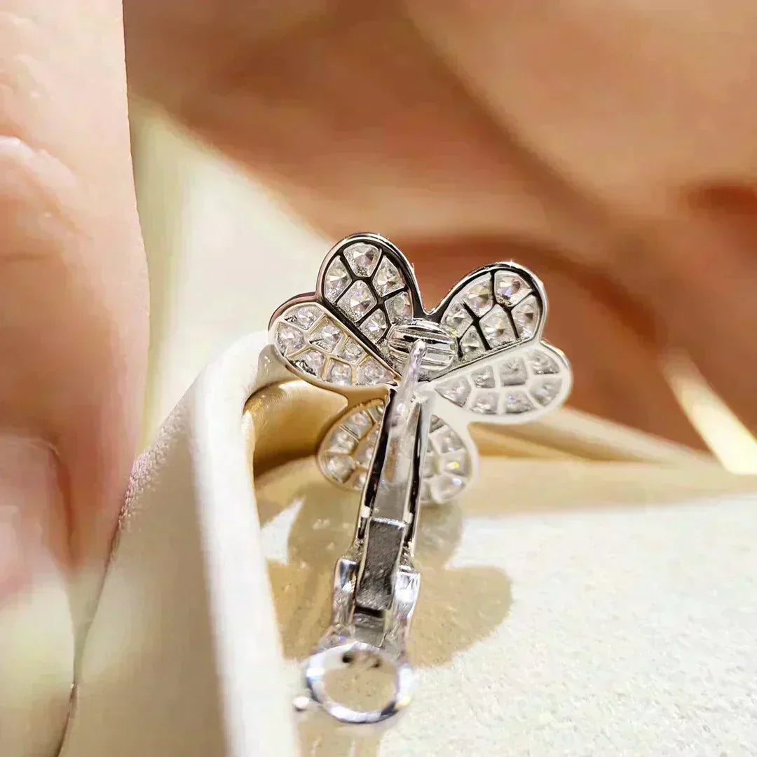 [Olivia Jewelry]CLOVER COMOS DIAMOND EARRINGS SILVER