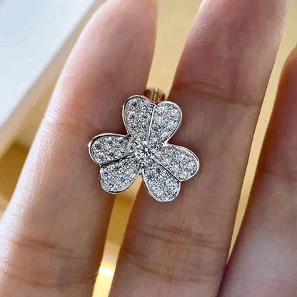 [Olivia Jewelry]CLOVER COMOS DIAMOND EARRINGS SILVER
