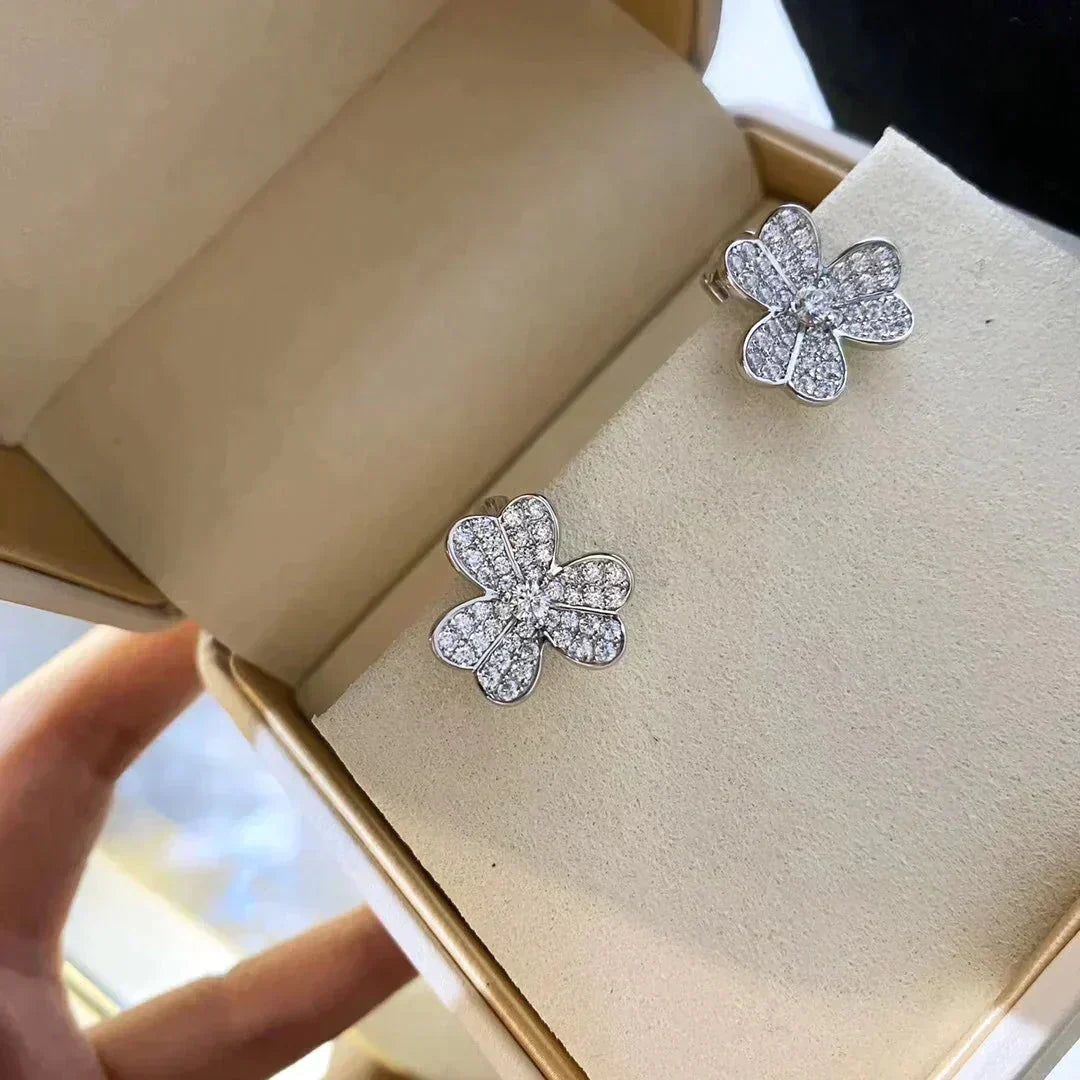 [Olivia Jewelry]CLOVER COMOS DIAMOND EARRINGS SILVER