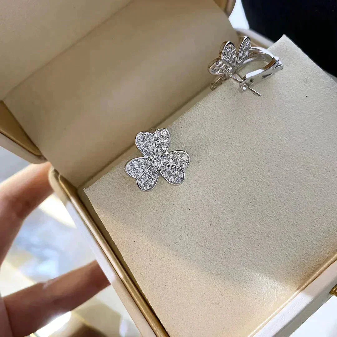 [Olivia Jewelry]CLOVER COMOS DIAMOND EARRINGS SILVER