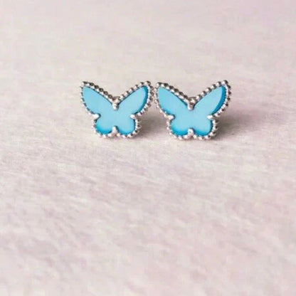 [Olivia Jewelry]BUTTERFLY TURQUOISE EARRINGS SILVER