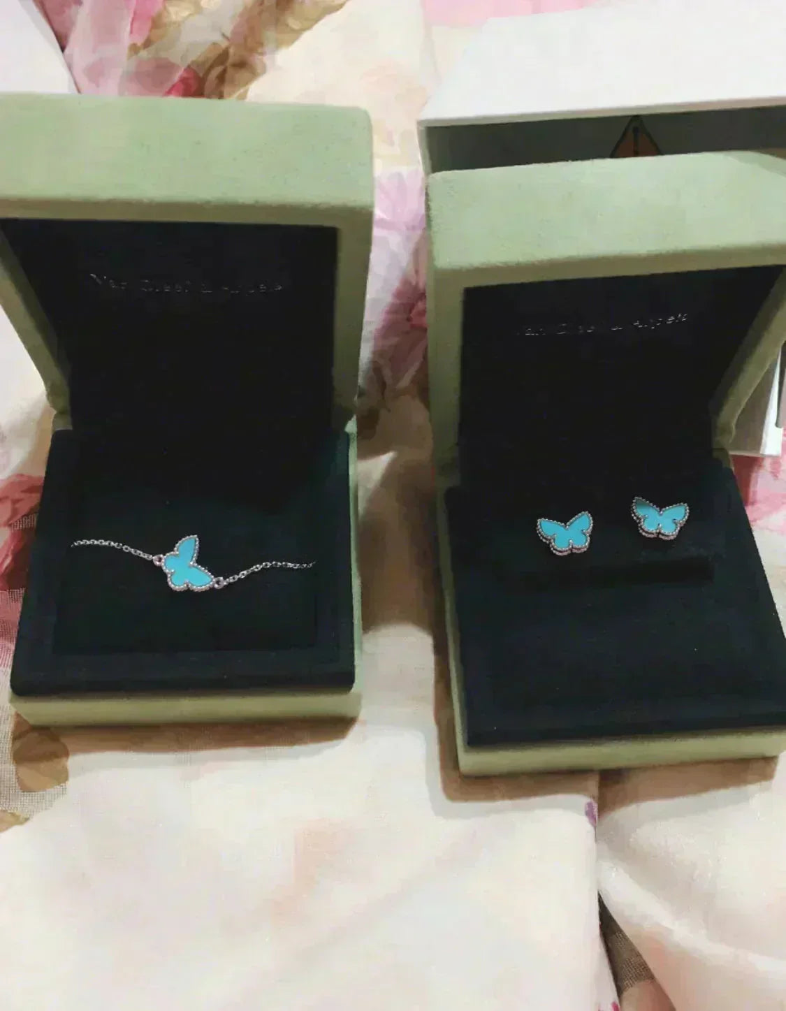 [Olivia Jewelry]BUTTERFLY TURQUOISE EARRINGS SILVER