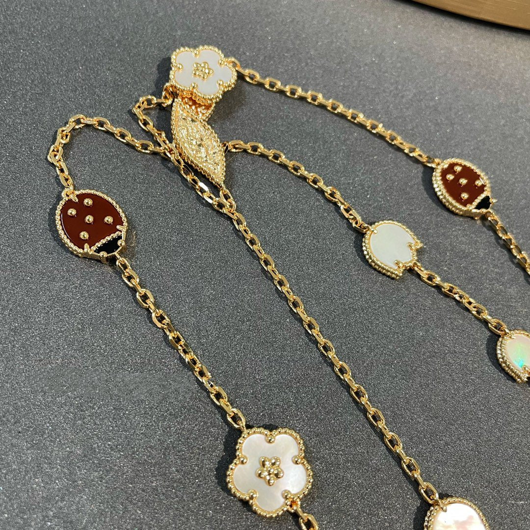 [Olivia Jewelry]LUCKY SPRING 15 MOTIFS GOLD NECKLACE