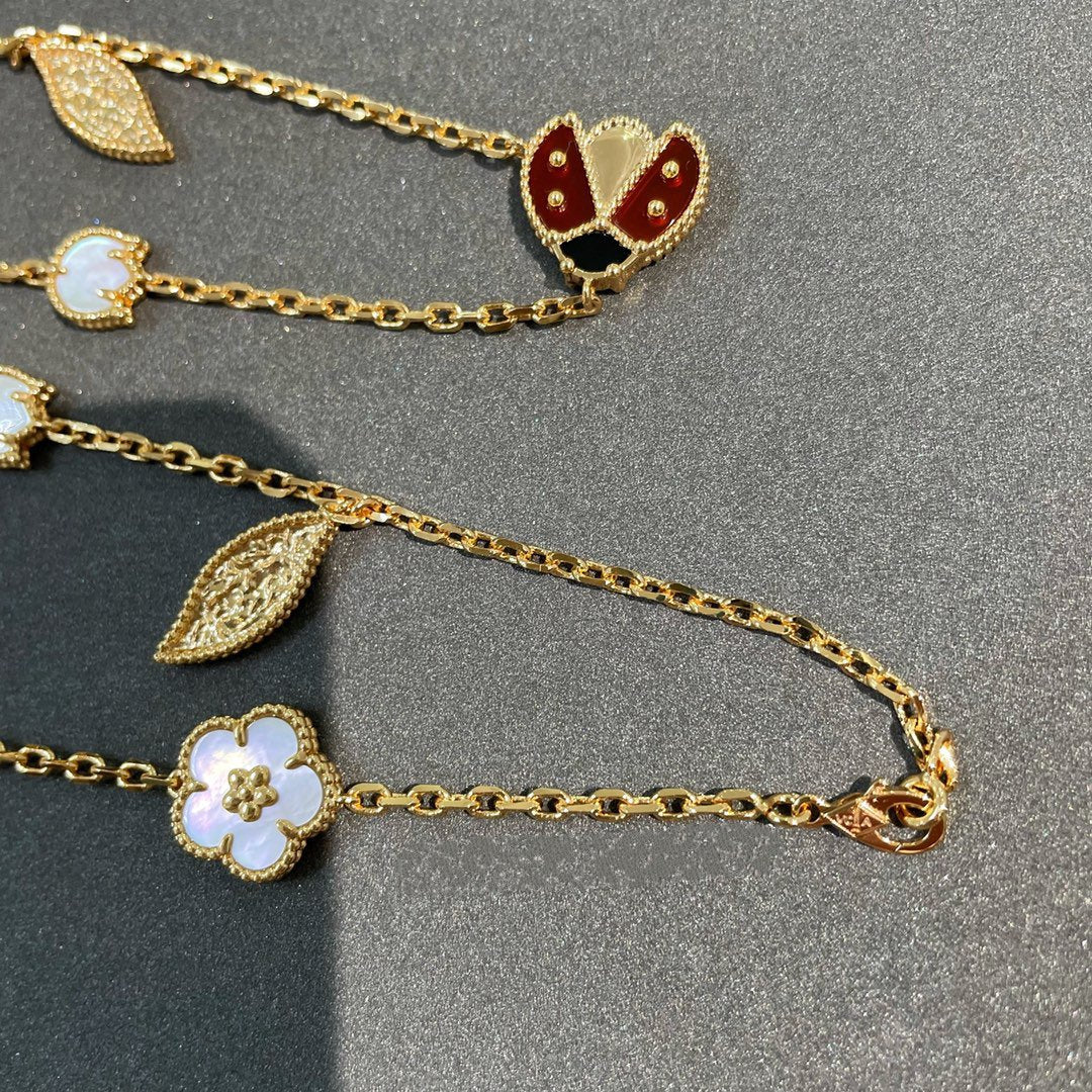 [Olivia Jewelry]LUCKY SPRING 15 MOTIFS GOLD NECKLACE