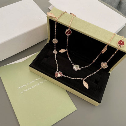 [Olivia Jewelry]LUCKY SPRING 15 MOTIFS ROSE GOLD NECKLACE
