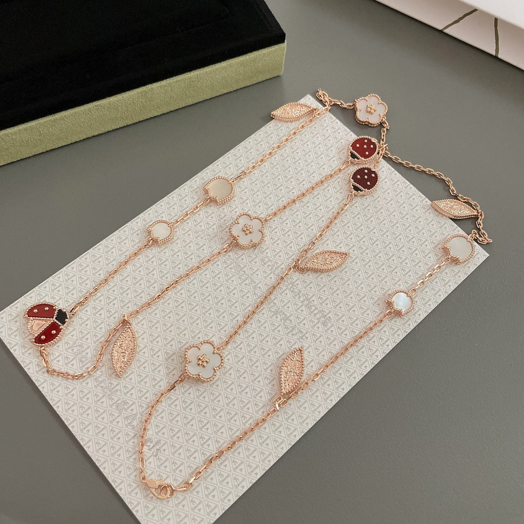 [Olivia Jewelry]LUCKY SPRING 15 MOTIFS ROSE GOLD NECKLACE