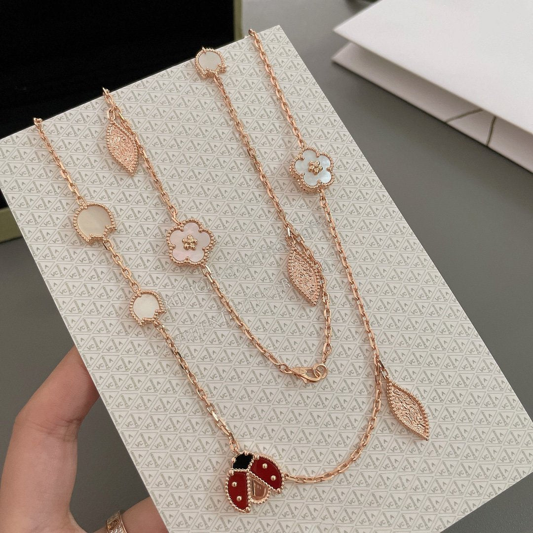 [Olivia Jewelry]LUCKY SPRING 15 MOTIFS ROSE GOLD NECKLACE
