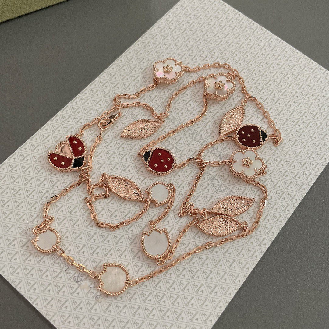 [Olivia Jewelry]LUCKY SPRING 15 MOTIFS ROSE GOLD NECKLACE