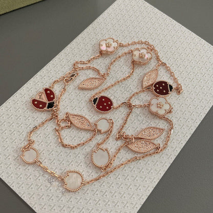[Olivia Jewelry]LUCKY SPRING 15 MOTIFS ROSE GOLD NECKLACE