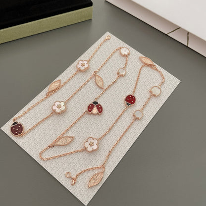 [Olivia Jewelry]LUCKY SPRING 15 MOTIFS ROSE GOLD NECKLACE