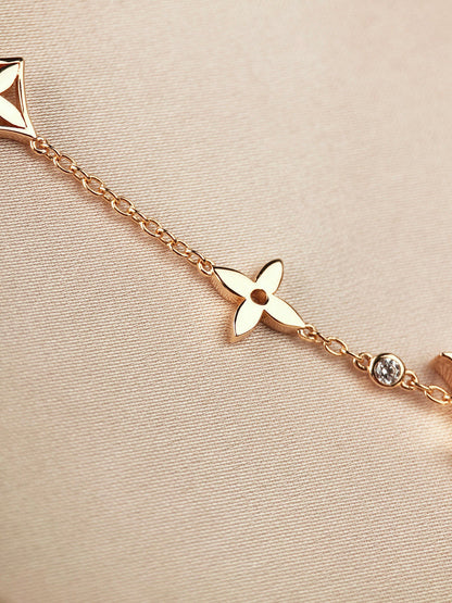 [Olivia Jewelry]STAR AND SUN 7 MOTIFS GOLD BRACELET