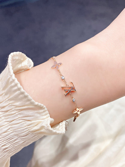 [Olivia Jewelry]STAR AND SUN 7 MOTIFS GOLD BRACELET