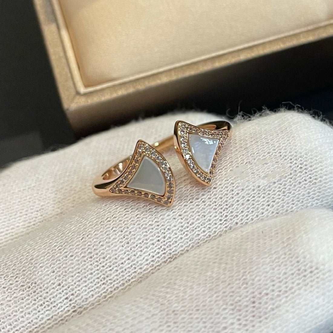 [OLIVIA]DREAM MOP DIAMOND OPEN RING