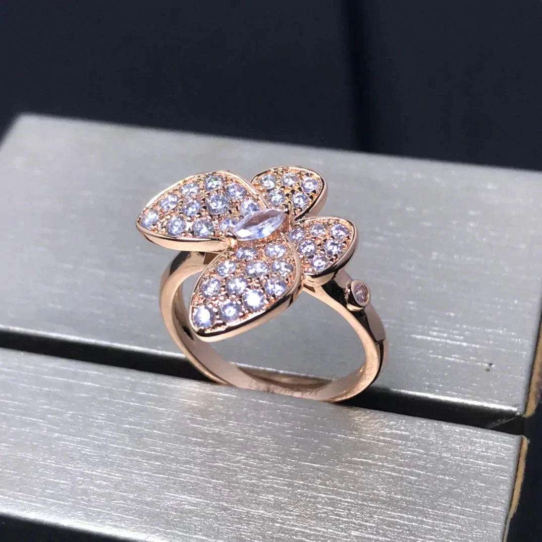 [Olivia Jewelry]BUTTERFLY PINK GOLD DIAMOND RING