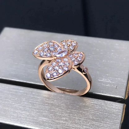 [Olivia Jewelry]BUTTERFLY PINK GOLD DIAMOND RING