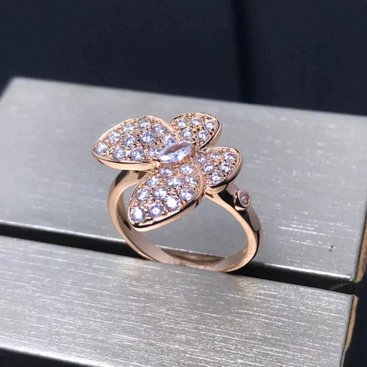 [Olivia Jewelry]BUTTERFLY PINK GOLD DIAMOND RING