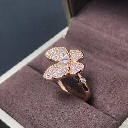 [Olivia Jewelry]BUTTERFLY PINK GOLD DIAMOND RING