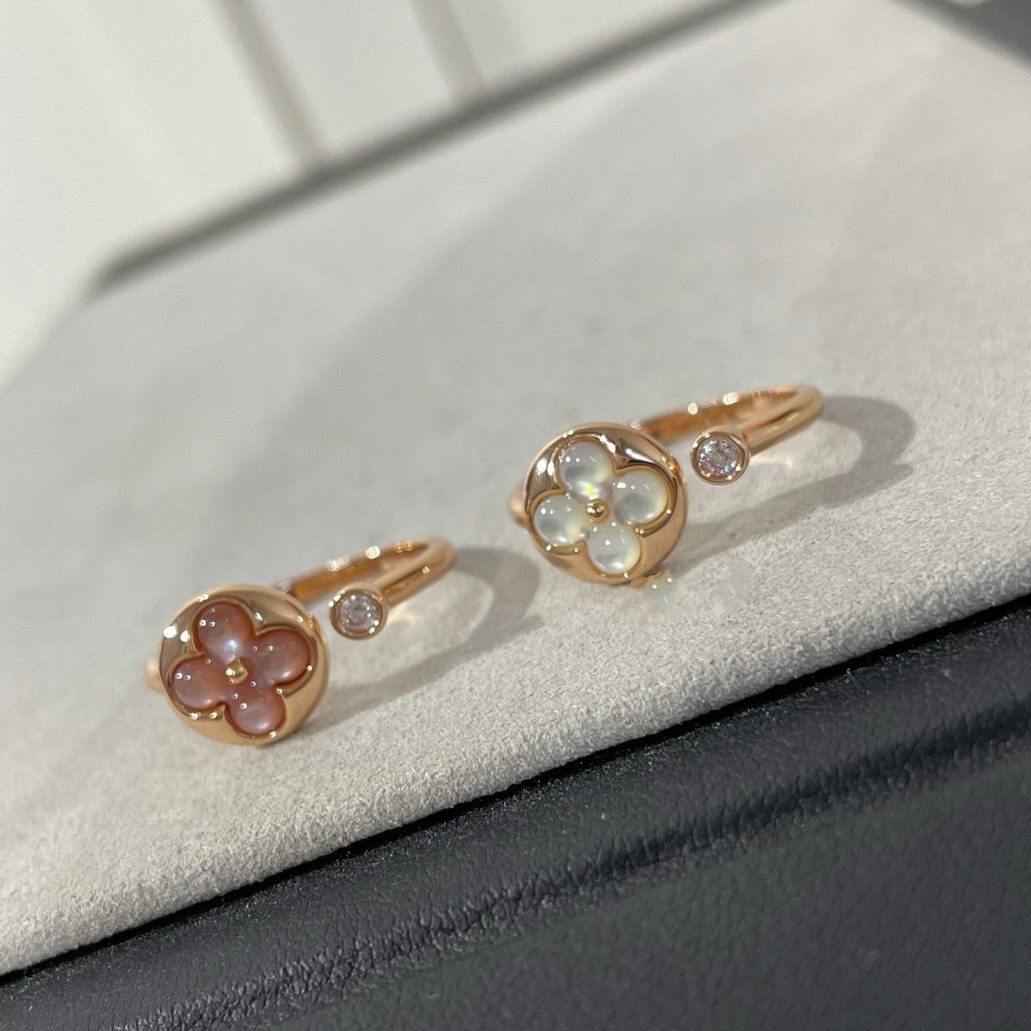 [Olivia Jewelry]SUN 1 DIAMOND PINK MOP RING