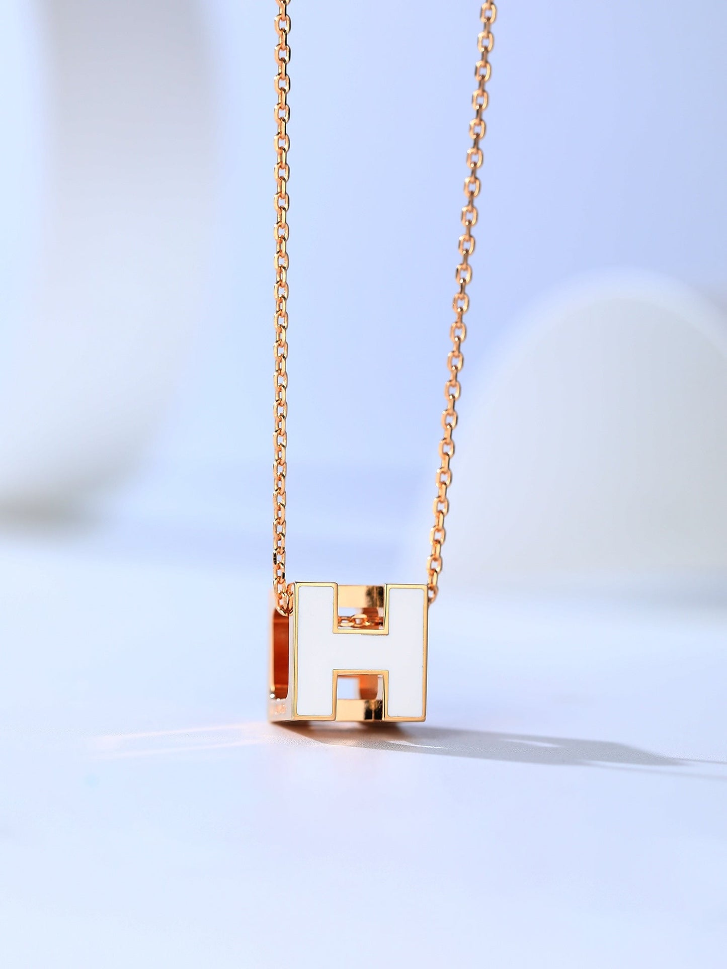 [Olivia Jewelry]H CAGE PINK GOLD NECKLACE