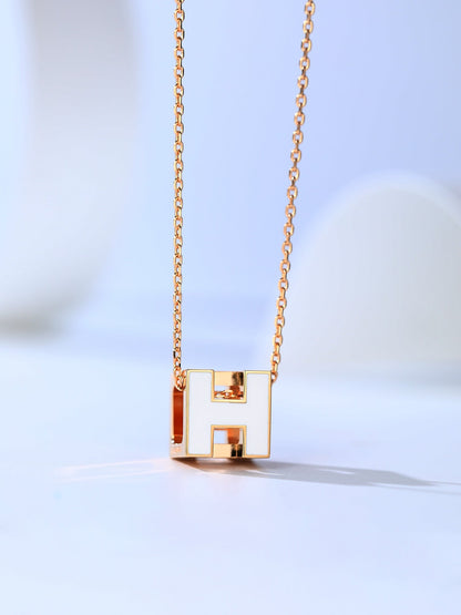 [Olivia Jewelry]H CAGE PINK GOLD NECKLACE