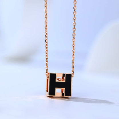 [Olivia Jewelry]H CAGE PINK GOLD NECKLACE
