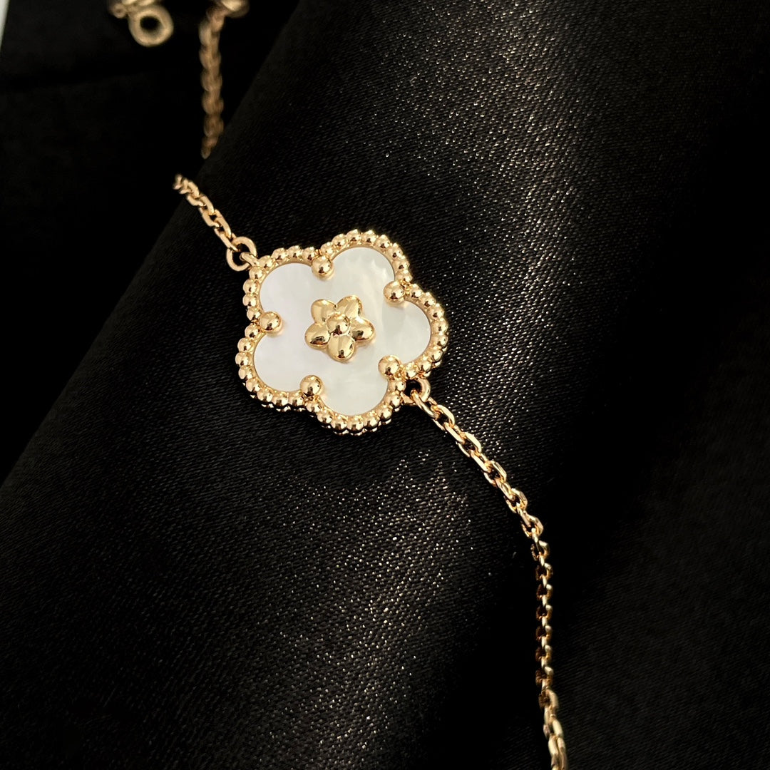[Olivia Jewelry]LUCKY SPRING ROSE GOLD MOP BRACELET