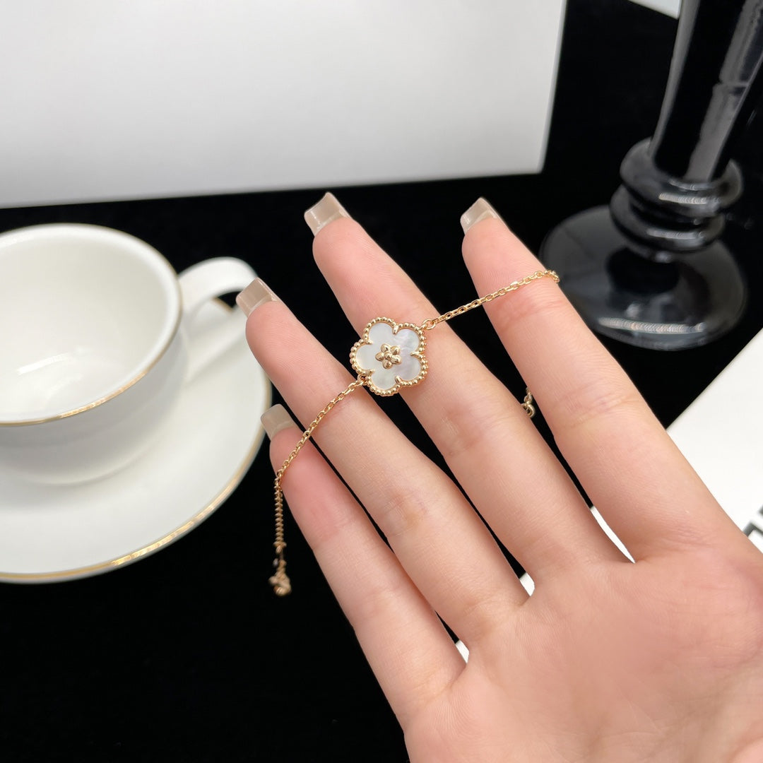 [Olivia Jewelry]LUCKY SPRING ROSE GOLD MOP BRACELET