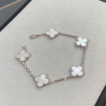 [Olivia JW]CLOVER SILVER MOP 5 MOTIF BRACELET