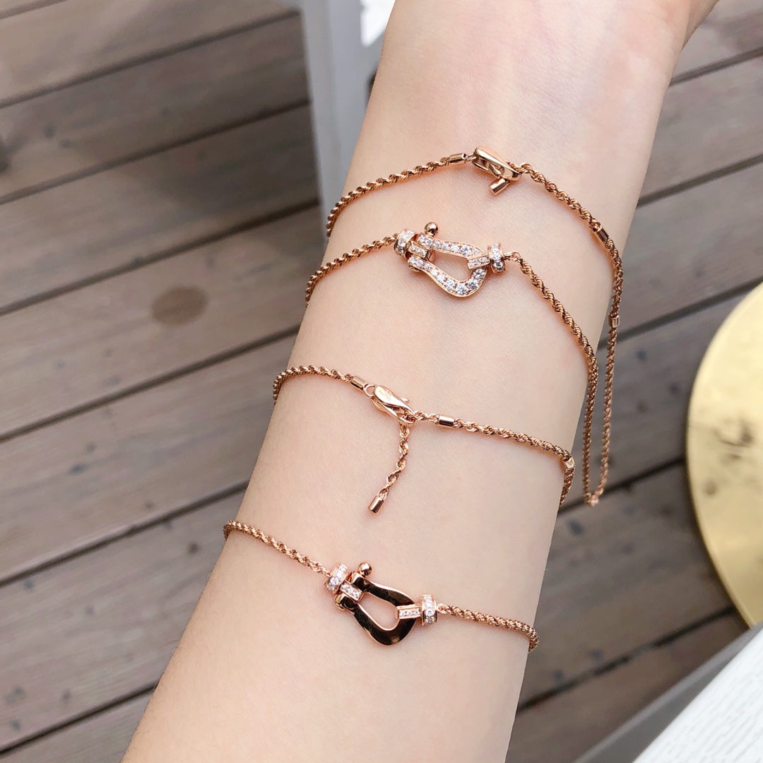 [Olivia Jewelry]FORCE 10 PINK GOLD DIAMOND NECKLACE