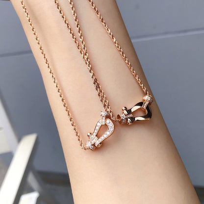 [Olivia Jewelry]FORCE 10 PINK GOLD DIAMOND NECKLACE