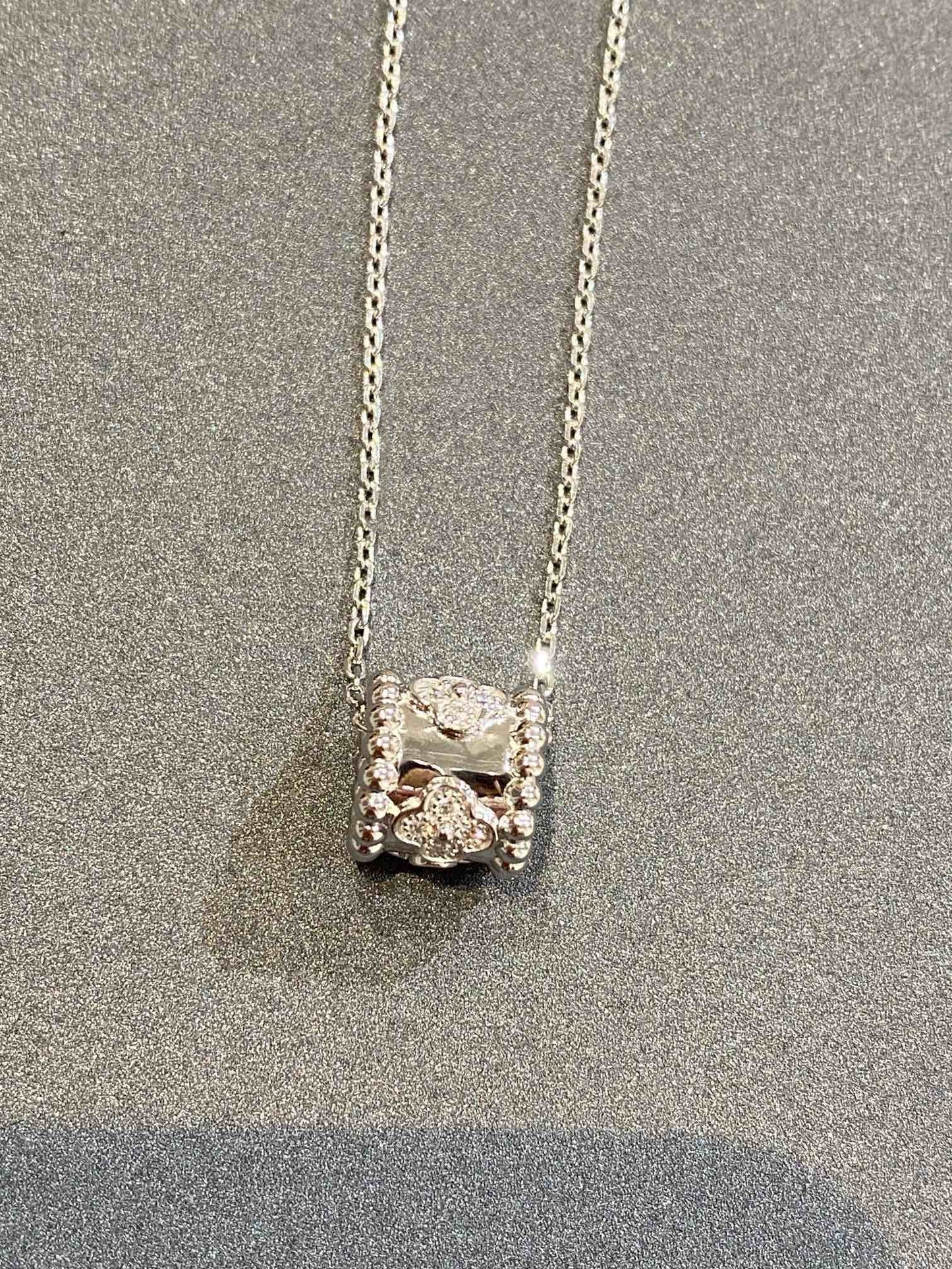 [Olivia Jewelry]PERLEE PEDANT SIVLER DIAMOND NECKLACE