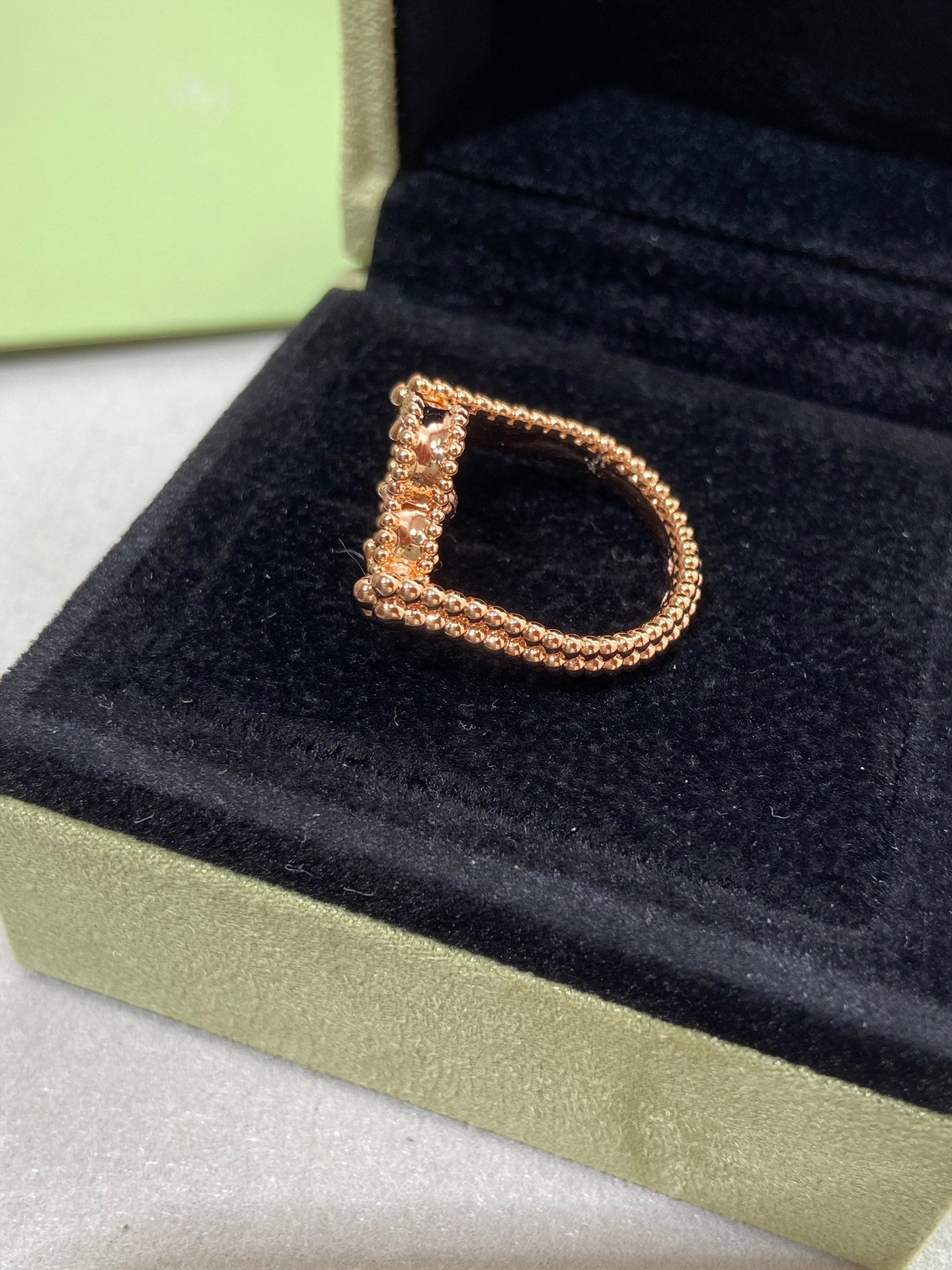 [Olivia Jewelry]CLOVER RIVERSIBLE ROSE GOLD RING