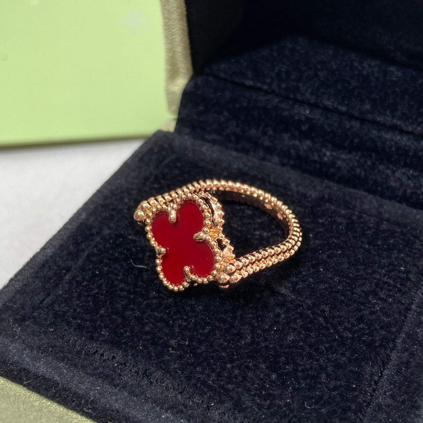 [Olivia Jewelry]CLOVER RIVERSIBLE ROSE GOLD RING