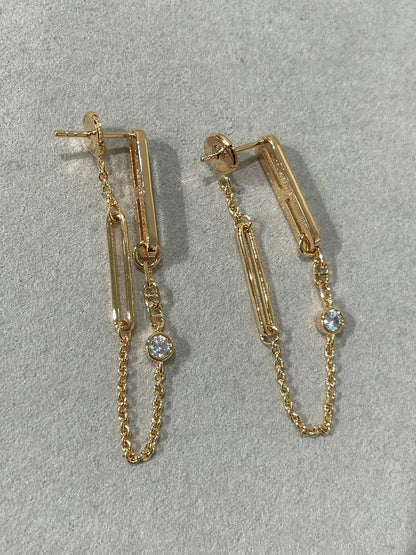 [Olivia Jewelry]CHAINE CHAOS DIAMOND DROP EARRINGS
