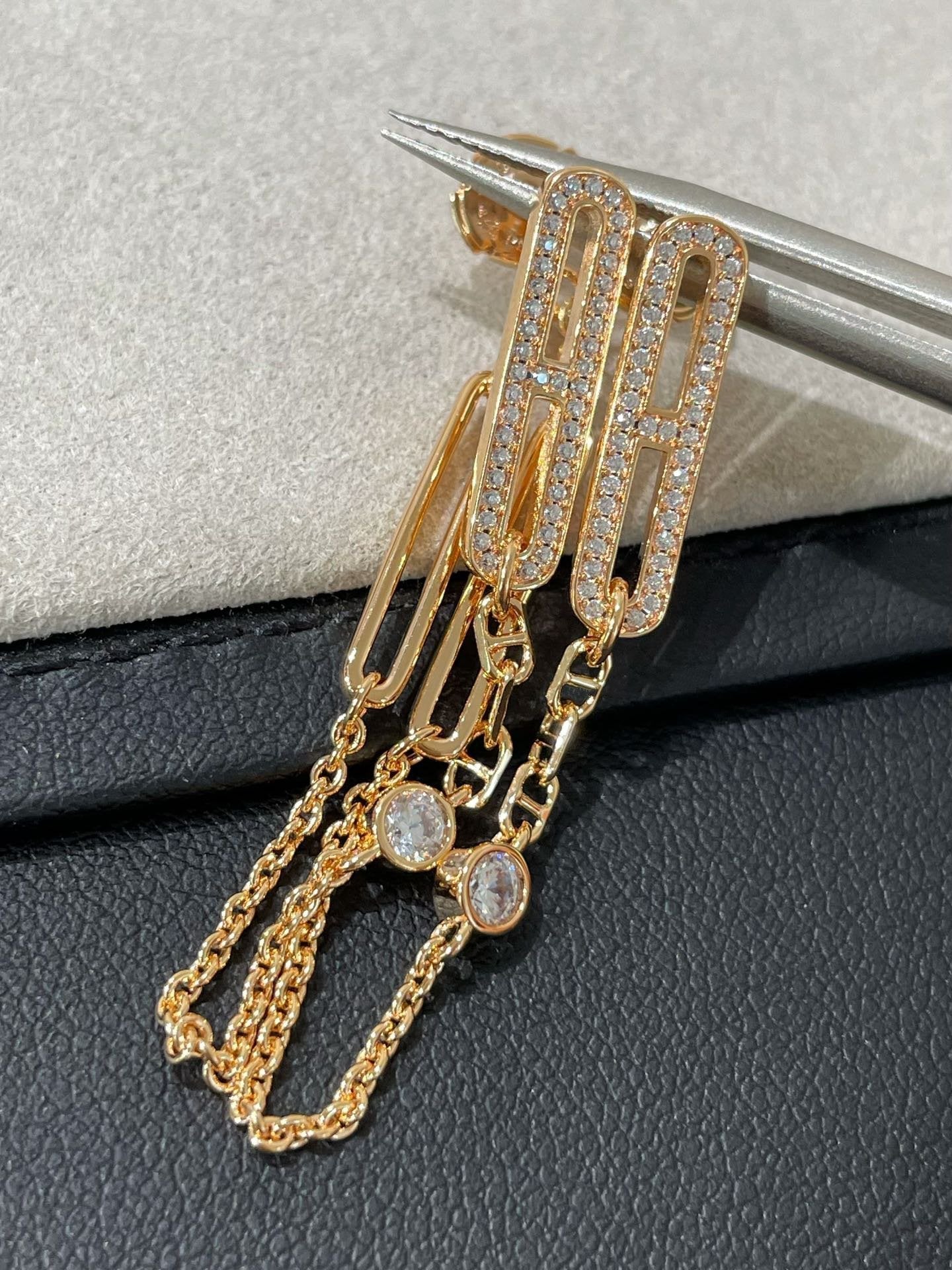 [Olivia Jewelry]CHAINE CHAOS DIAMOND DROP EARRINGS