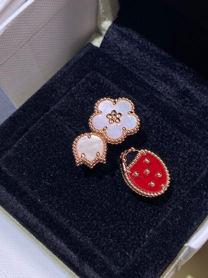 [Olivia Jewelry]LUCKY 3 MOTIF ROSE GOLD RING