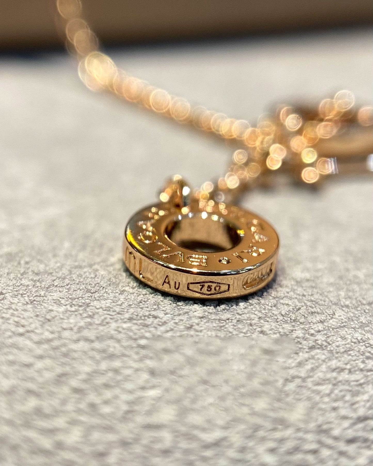 [OLIVIA]DREAM MALACHITE DIAMOND PAVED PINK GOLD NECKLACE