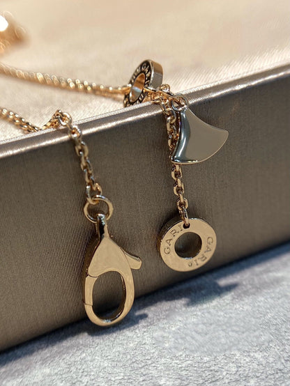 [OLIVIA]DREAM MOP DIAMOND PAVED PINK GOLD NECKLACE