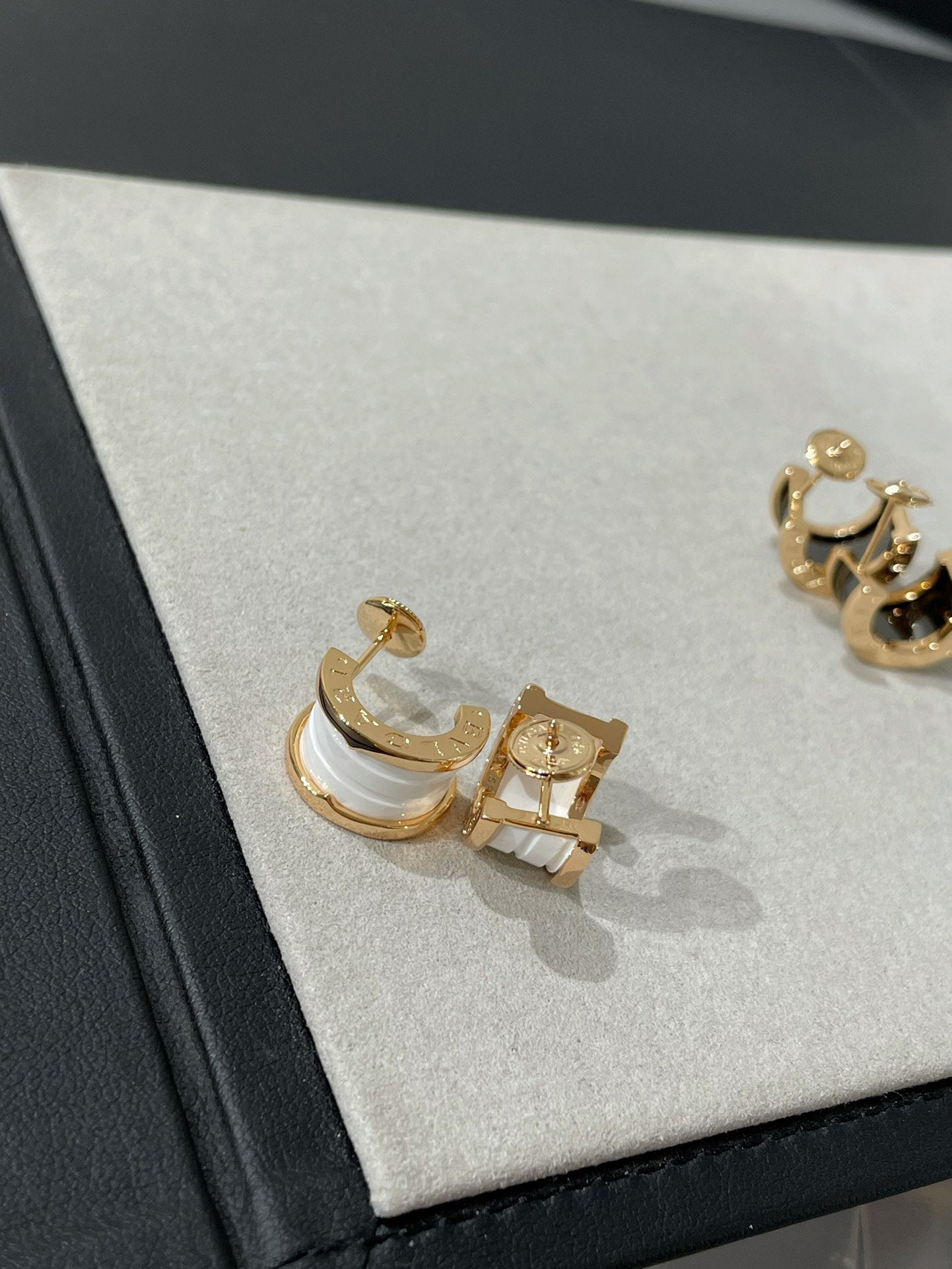 [OLIVIA]ZERO 1 PINK GOLD CERAMIC EARRINGS