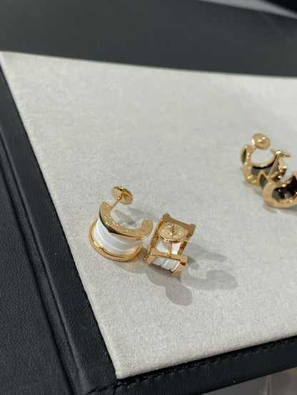 [OLIVIA]ZERO 1 PINK GOLD CERAMIC EARRINGS