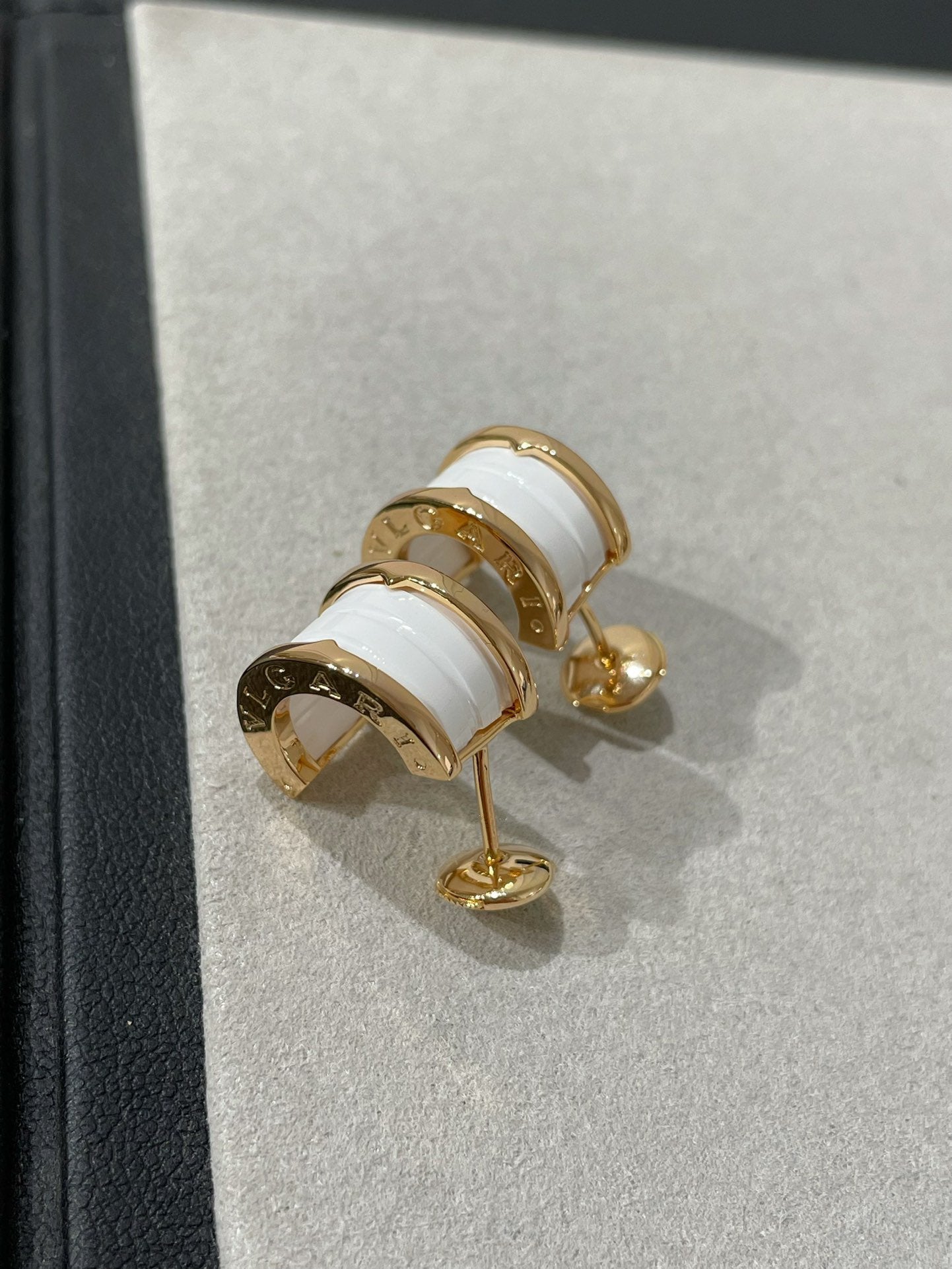 [OLIVIA]ZERO 1 PINK GOLD CERAMIC EARRINGS
